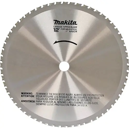 Circular Saw Blade, 12 in Dia, 1 in Arbor, 60-Teeth, Carbide Cutting Edge Circular Saw Blade, 12 in Dia, 1 in Arbor, 60-Teeth, Carbide Cutting Edge