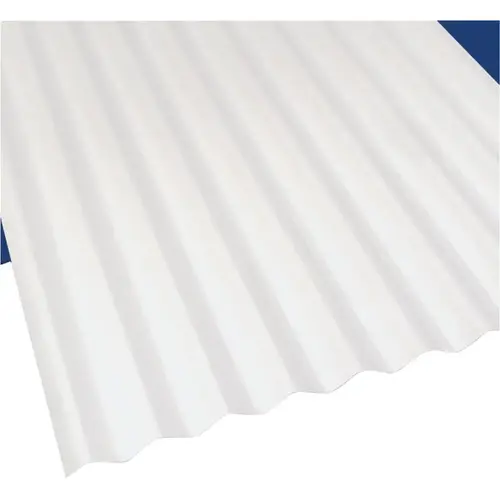 Corrugated Roofing Panel, 12 ft L, 26 in W, PVC, White - pack of 10