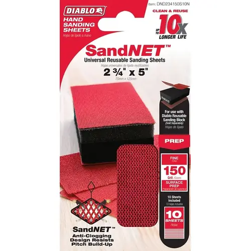 Hand Sander Refill Sheet, 2-3/4 in L, 5 in W, 150 Grit, Ceramic Abrasive - pack of 10 Hand Sander Refill Sheet, 2-3/4 in L, 5 in W, 150 Grit, Ceramic Abrasive - pack of 10