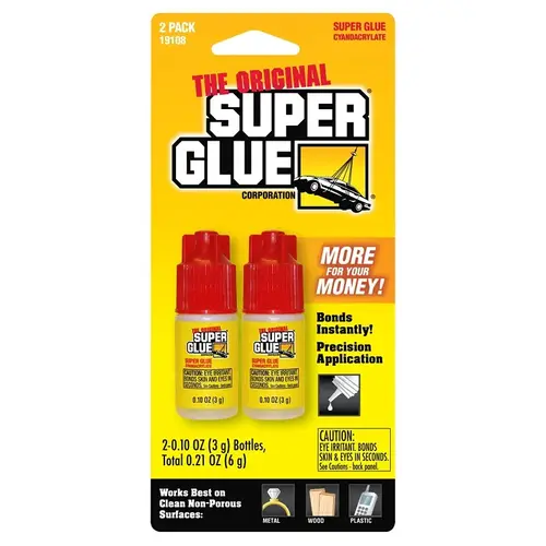 19108 Quick-Setting Adhesive, Liquid, Clear, 3 g - pack of 2 19108 Quick-Setting Adhesive, Liquid, Clear, 3 g - pack of 2