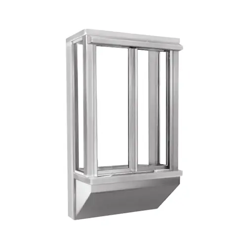 Bump Out 4 Narrow Profile Bi-Parting Drive Thru Window Semi Automatic Clear Anodized Aluminum