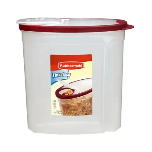 Food Storage Canister, 1.5 gal Capacity, Plastic, Clear, 5.78 in L, 11.34 in W, 11.18 in H Food Storage Canister, 1.5 gal Capacity, Plastic, Clear, 5.78 in L, 11.34 in W, 11.18 in H