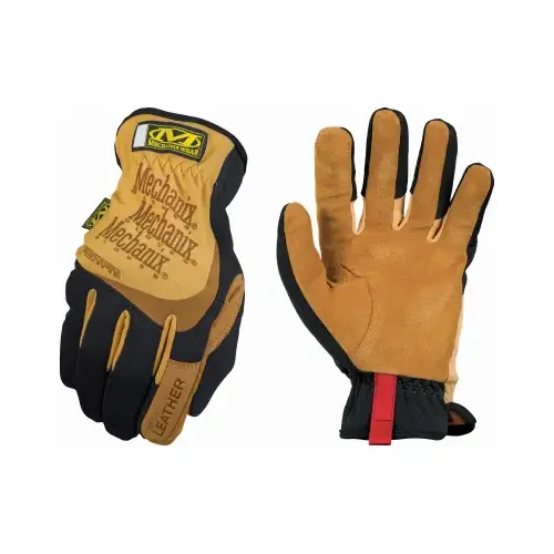 DuraHide Mechanic Gloves, M, Keystone Thumb, Open Cuff, Leather, Tan