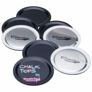 Masontops CTR8 Chalkboard Mason Jar Lid Chalk Top Regular Mouth Black