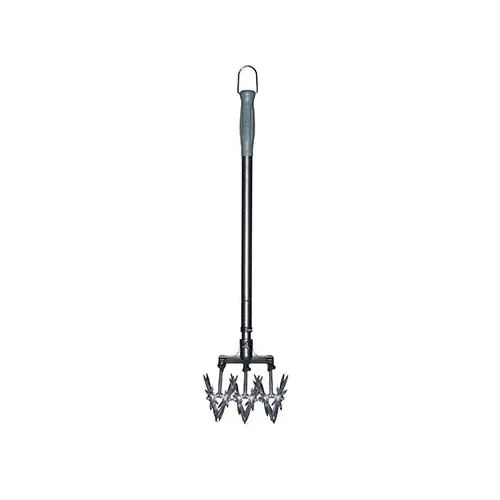 Rotary Hand Cultivator Steel Steel Handle Black
