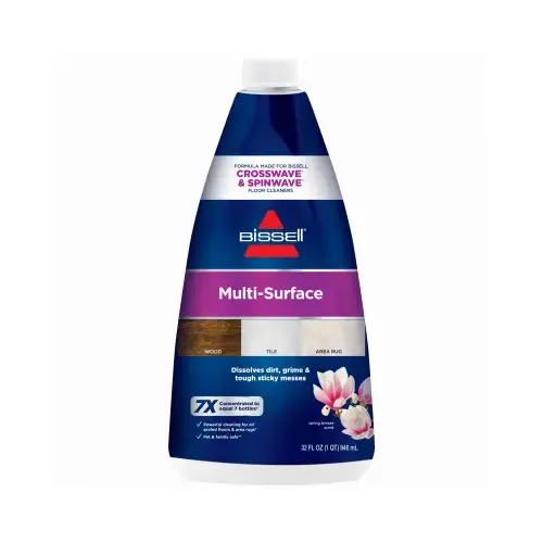 Multi-Surface Floor Cleaning Formula, 32 oz Bottle, Liquid, Characteristic, Clear/White
