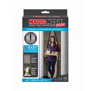 Magic Mesh MM011124 Hands-Free Magnetic Screen Door As Seen On TV 83" H X 39" W Black Mesh Black