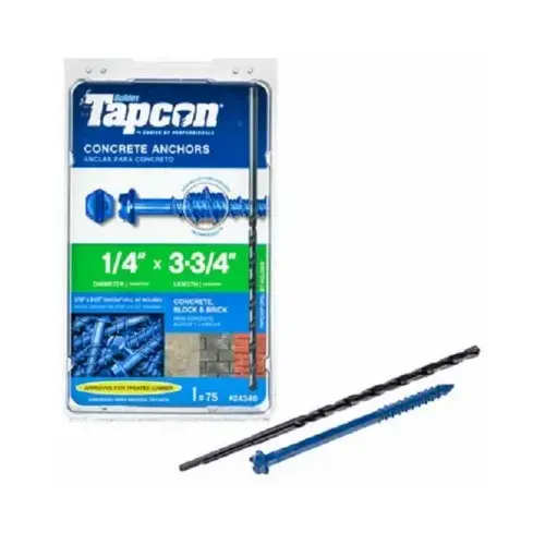 Screw Anchor, Hex Drive, Steel, Climaseal, 75 PK - pack of 75 Screw Anchor, Hex Drive, Steel, Climaseal, 75 PK - pack of 75