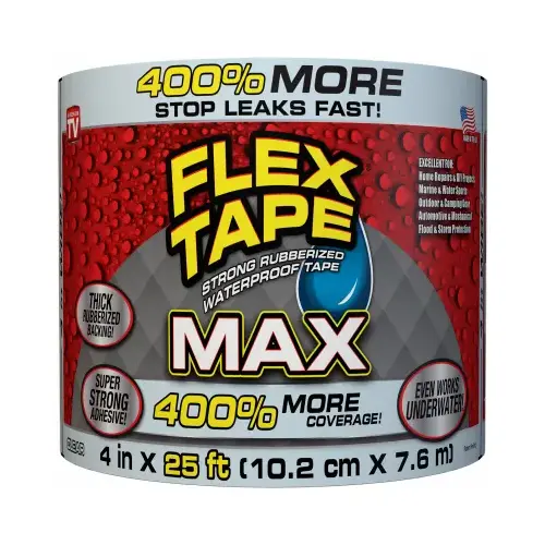Waterproof Tape, 25 ft L, 4 in W, Rubber Backing, Clear - pack of 3 Waterproof Tape, 25 ft L, 4 in W, Rubber Backing, Clear - pack of 3