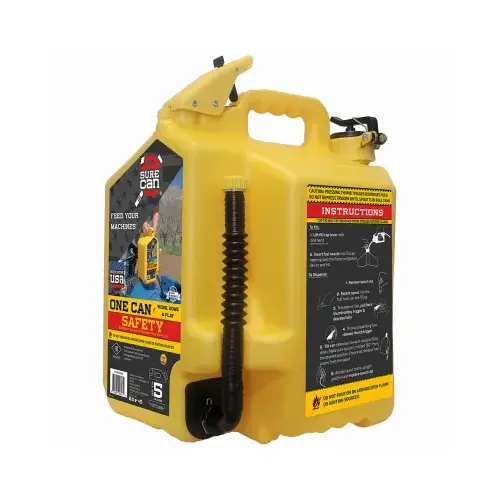 5 Gal. Plastic Diesel Safety Fuel Can, Yellow