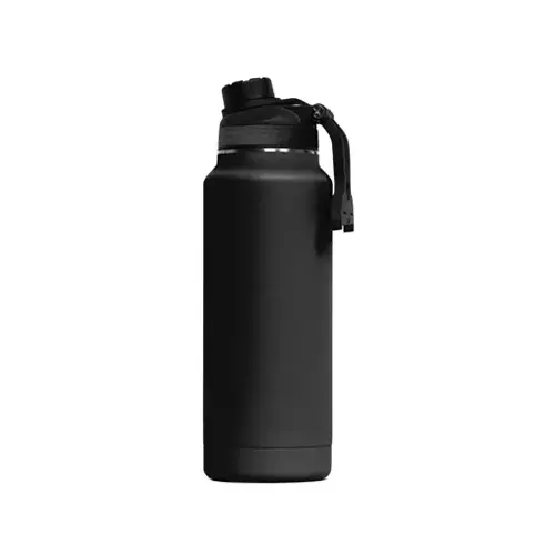 Hydration Bottle, 34 oz Capacity, 18/8 Stainless Steel, Black, Powder-Coated Hydration Bottle, 34 oz Capacity, 18/8 Stainless Steel, Black, Powder-Coated
