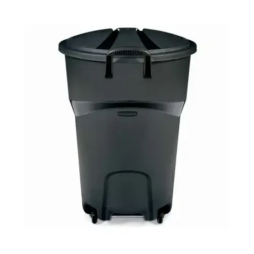 Roughneck Wheeled Trash Can, w/ Lid, 32 Gallons Black