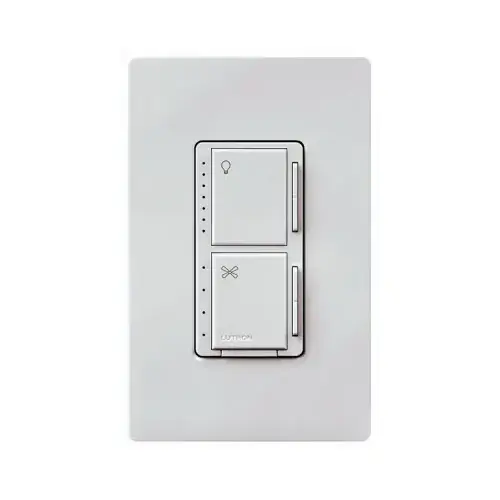 Fan Control and Light Dimmer, 1 -Pole, 120 VAC, 60 Hz, White Fan Control and Light Dimmer, 1 -Pole, 120 VAC, 60 Hz, White