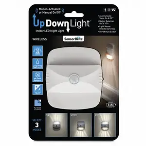 Sensor Brite SBUD-CD6 Wireless Motion Activated LED Light UpDown Light As Seen on TV White