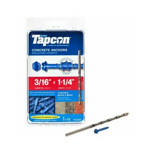 Screw Anchor, Hex Drive, Steel, Climaseal - pack of 75 Screw Anchor, Hex Drive, Steel, Climaseal - pack of 75