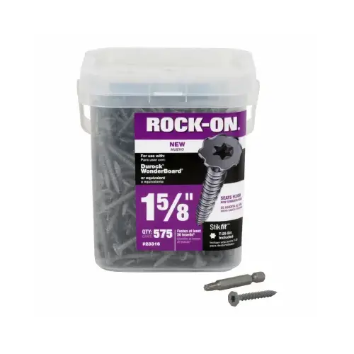 Cement Board Screws No. 9" X 1.62" L Star Flat Head Serrated Climacoat Gray Cement Board Screws No. 9" X 1.62" L Star Flat Head Serrated Climacoat Gray