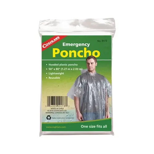 Emergency Poncho Clear Clear - pack of 24 Emergency Poncho Clear Clear - pack of 24