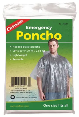 Coghlans Emergency Poncho Clear Clear - pack of 24 9173-XCP24