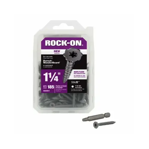 Cement Board Screws No. 9" X 1.25" L Star Flat Head Serrated Gray Zinc Green Cement Board Screws No. 9" X 1.25" L Star Flat Head Serrated Gray Zinc Green