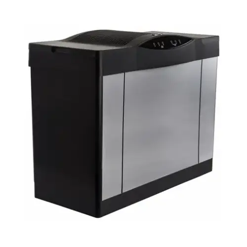 Evaporative Humidifier, 2 A, 120 V, 135 W, 9-Speed, 2600 sq-ft Coverage Area, 5.7 gal Tank Brushed Nickel Evaporative Humidifier, 2 A, 120 V, 135 W, 9-Speed, 2600 sq-ft Coverage Area, 5.7 gal Tank Brushed Nickel