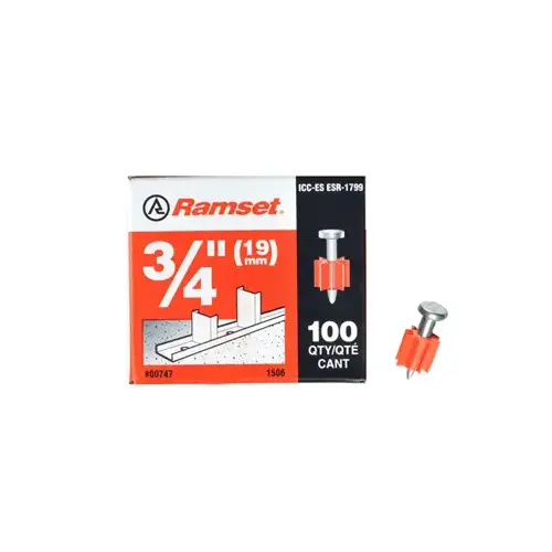 Drive Pin, 0.145 in Dia Shank, 3/4 in L, Steel, Zinc - pack of 100 Drive Pin, 0.145 in Dia Shank, 3/4 in L, Steel, Zinc - pack of 100