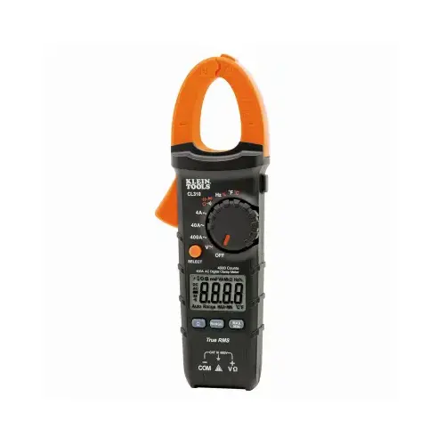 HVAC Clamp Meter: CAT III, 1.61" Jaw, Clamp On Jaw Black/Orange