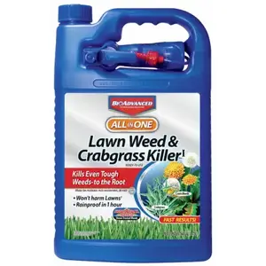 BioAdvanced 704130A Weed and Crabgrass Killer, Liquid, Black/Brown, 1 gal Bottle