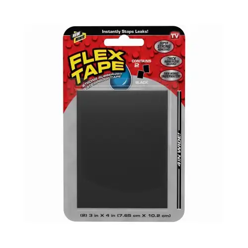 Flex Tape, 5 ft L, 4 in W, Black