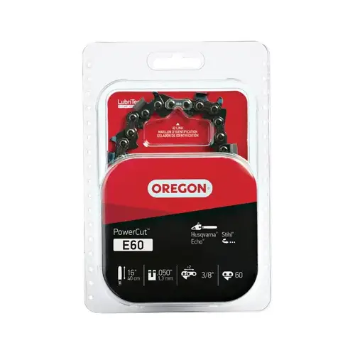 PowerCut Chainsaw Chain, 16 in L Bar, 0.05 Gauge, 3/8 in TPI/Pitch, 60-Link
