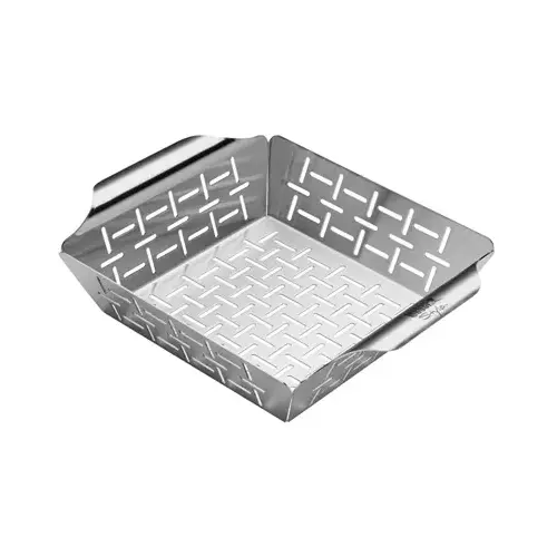 Grilling Basket, Deluxe, Stainless Steel, Silver Grilling Basket, Deluxe, Stainless Steel, Silver