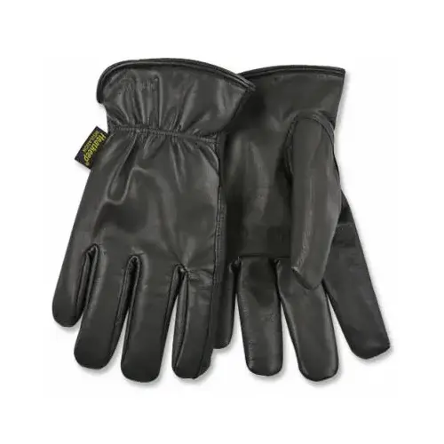 Driver Gloves, Men's, M, 10-1/4 in L, Keystone Thumb, Easy-On Cuff, Goatskin Leather, Black Pair Driver Gloves, Men's, M, 10-1/4 in L, Keystone Thumb, Easy-On Cuff, Goatskin Leather, Black Pair