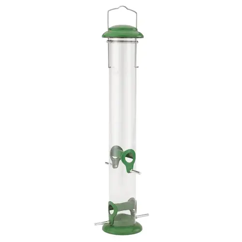 Wild Bird Feeder, 19 in H, 1.2 qt, Metal, Green, Polyester Powder-Coated Wild Bird Feeder, 19 in H, 1.2 qt, Metal, Green, Polyester Powder-Coated