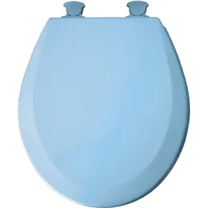 Mayfair 41EC 034/46EC 41EC-034 Toilet Seat, Round, Wood, Sky Blue, Twist Hinge