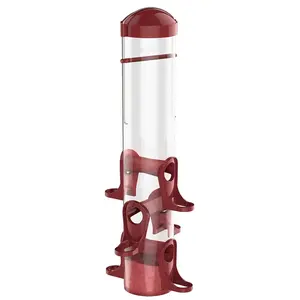 Stokes Select 38223 Red Plastic 1.6 Lb. Capacity Tube Bird Feeder
