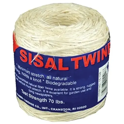 2-Ply Twine, 300 ft L, Sisal, Natural 2-Ply Twine, 300 ft L, Sisal, Natural