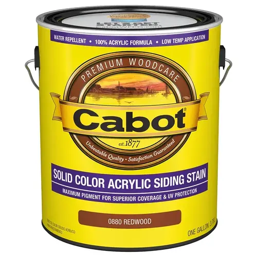 800 Series 140.000.007 Solid Color Siding Stain, Natural Flat, Redwood, Liquid, 1 gal, Can - pack of 4 800 Series 140.000.007 Solid Color Siding Stain, Natural Flat, Redwood, Liquid, 1 gal, Can - pack of 4