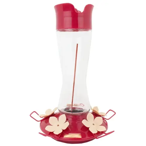 Top-Fill Pinch-Waist Bird Feeder, 12 oz, Nectar, 5 -Port/Perch, Glass/Plastic, 9-1/2 in H Top-Fill Pinch-Waist Bird Feeder, 12 oz, Nectar, 5 -Port/Perch, Glass/Plastic, 9-1/2 in H