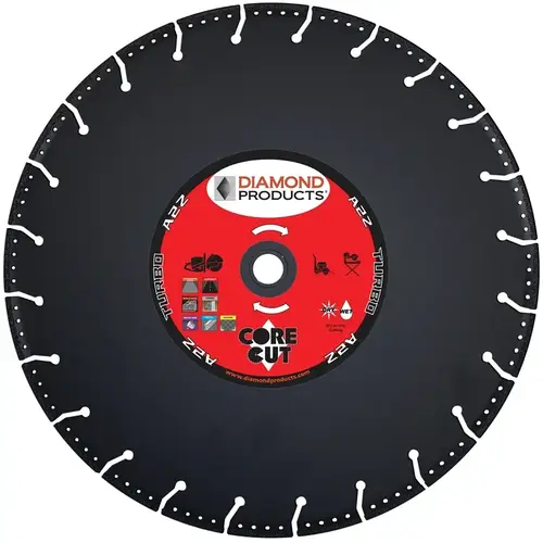 Circular Saw Blade, 14 in Dia, 1 in Arbor, 24-Teeth, Diamond Cutting Edge