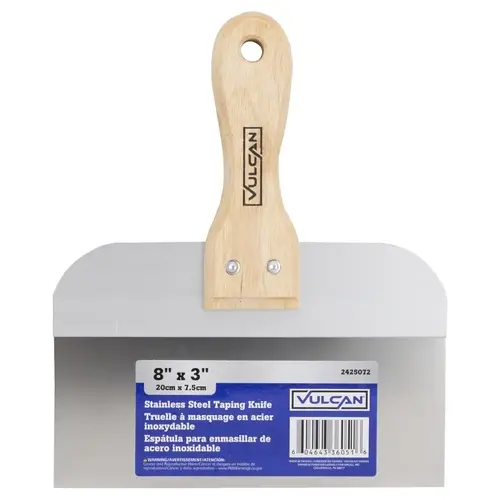 Knife, 3 in W Blade, 8 in L Blade, Stainless Steel Blade, Tapered Blade, Wood Handle, Wood Handle