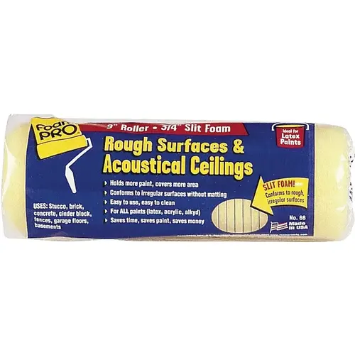 Paint Roller Cover, 3/4 in Thick Nap, 9 in L, Foam Cover - pack of 12 Paint Roller Cover, 3/4 in Thick Nap, 9 in L, Foam Cover - pack of 12