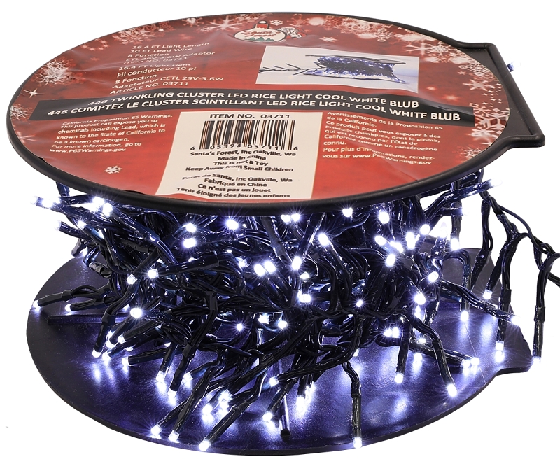 Hometown Holidays 03711 Santas Forest LED Twinkling Lights, Twinkling/Christmas, 448-Lamp, LED Lamp, Cool White Lamp, 16.4 ft L