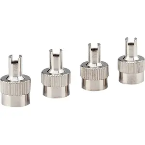 GENUINE VICTOR 22-5-08836-M 22-5-00715-8 Tire Valve Cap, Brass Silver - pack of 4