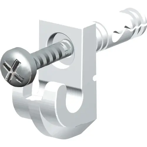 Wall Clip, Resin, White, Wall Mounting - pack of 7