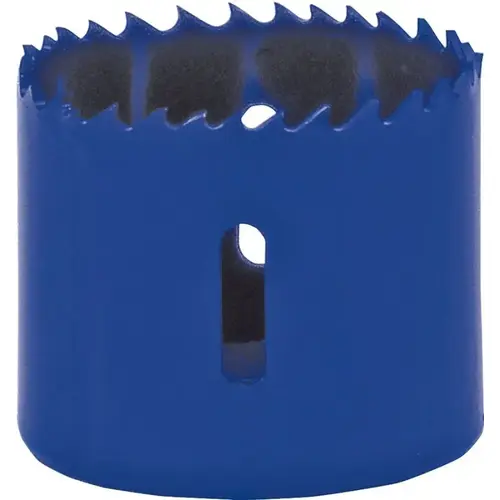Hole Saw, 5-1/2 in Dia, 3/8 in Arbor, 4/6 TPI, HSS Cutting Edge Blue Hole Saw, 5-1/2 in Dia, 3/8 in Arbor, 4/6 TPI, HSS Cutting Edge Blue