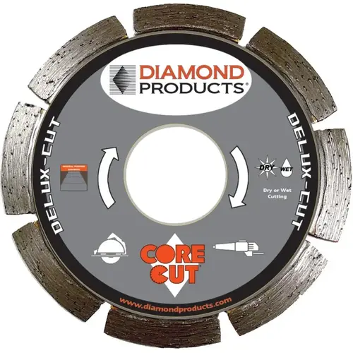 Circular Saw Blade, 4 in Dia, 7/8 in Arbor, 6-Teeth, Diamond Cutting Edge