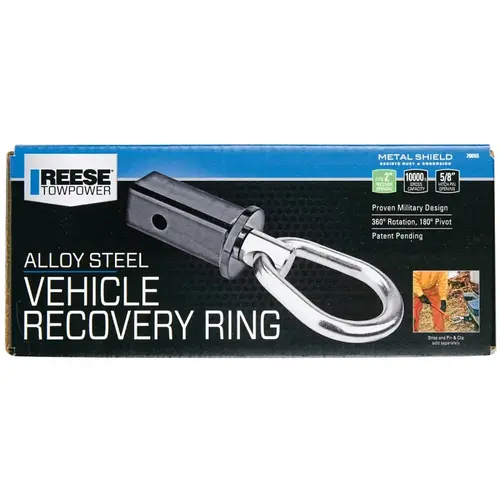 Hitch Tow Ring, 2 in Dia Eye, 10,000 lb Working Load, Steel, Zinc Hitch Tow Ring, 2 in Dia Eye, 10,000 lb Working Load, Steel, Zinc