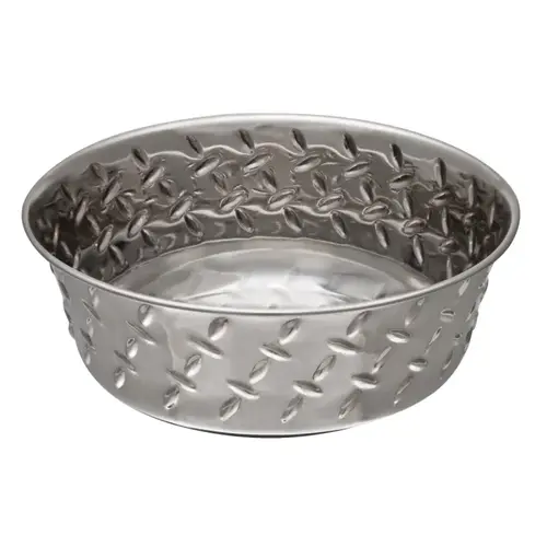 Pet Feeding Dish, L, 2 qt Volume, Stainless Steel, Metal Pet Feeding Dish, L, 2 qt Volume, Stainless Steel, Metal