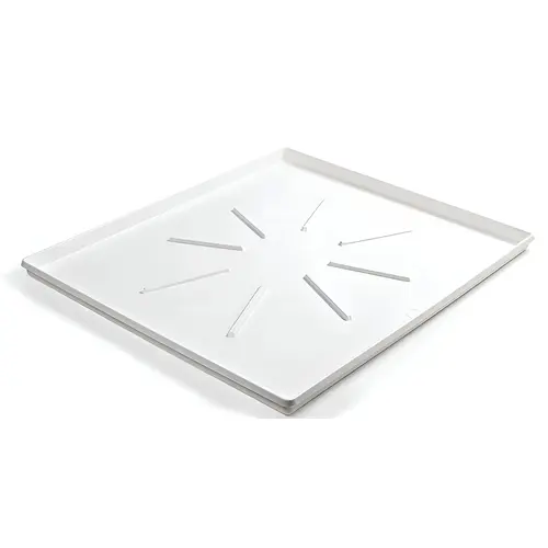 Washing Machine Drain Pan, Low Profile, Polypropylene, White, Matte, For: Front-Loading Machines Washing Machine Drain Pan, Low Profile, Polypropylene, White, Matte, For: Front-Loading Machines