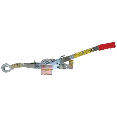 Rope Puller, 0.75 ton Lifting, 1500 lb Pull Force, 8 in Mini Between Hooks, 1/2 in Dia Rope/Cable Zinc