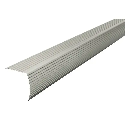 Fluted Stair Edging, 72 in L, Aluminum, Silver, Satin